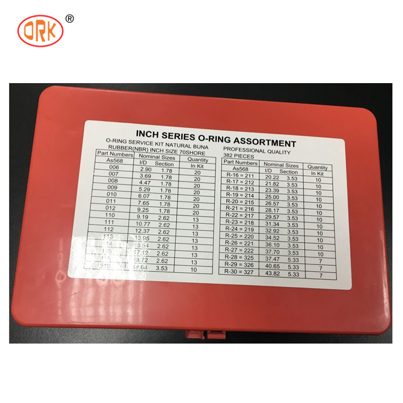 Ausgrabungsmaschine As568 JIS Standard Metric 382PCS 387PCS Gummidicht NBR FKM Silikon O Ring Kit